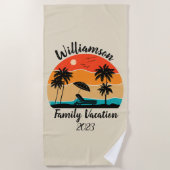 Gepersonaliseerde familievakantie strandlaken (Voorkant)