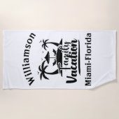 Gepersonaliseerde familievakantie strandlaken (Voorkant)