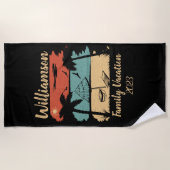 Gepersonaliseerde familievakantie strandlaken (Voorkant)