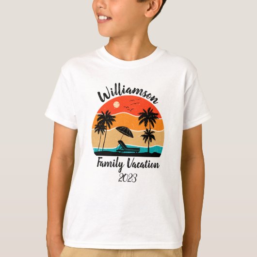 Gepersonaliseerde familievakantie t-shirt (Voorkant)