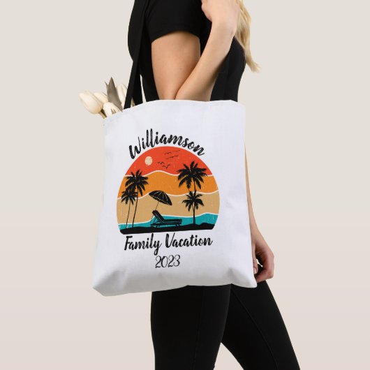 Gepersonaliseerde familievakantie tote bag (Dichtbij)