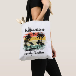Gepersonaliseerde familievakantie tote bag