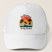 Gepersonaliseerde familievakantie trucker pet (Voorkant)