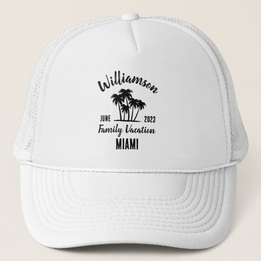 Gepersonaliseerde familievakantie trucker pet (Voorkant)