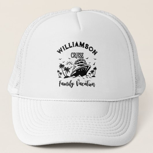 Gepersonaliseerde familievakantie trucker pet (Voorkant)