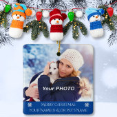 Gepersonaliseerde familieversie met hond, kat of h keramisch ornament