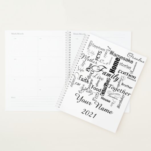 Gepersonaliseerde familiewoorden planner (Display)