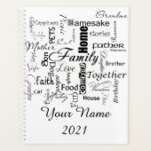 Gepersonaliseerde familiewoorden planner (Voorkant)