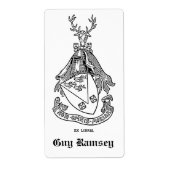 Gepersonaliseerde  Family Crest Bookplate Etiket (Voorkant)