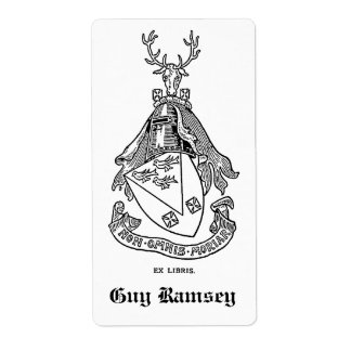 Gepersonaliseerde  Family Crest Bookplate Etiket