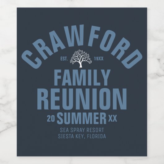 Gepersonaliseerde Family Reunion Eten & Drinken La Wijn Etiket (Enkel label)