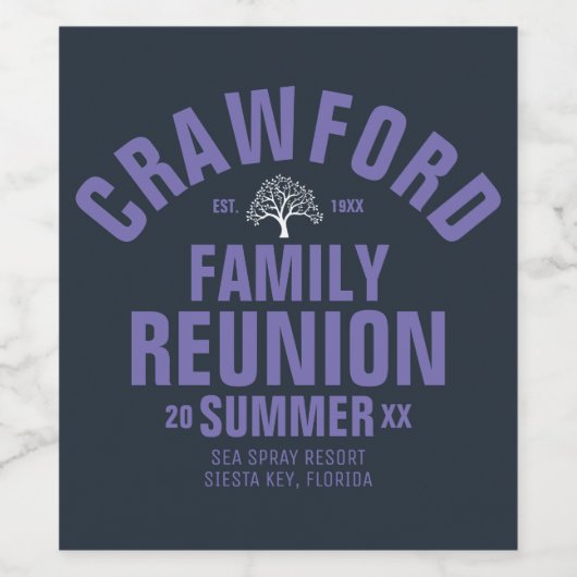 Gepersonaliseerde Family Reunion Eten & Drinken La Wijn Etiket (Enkel label)