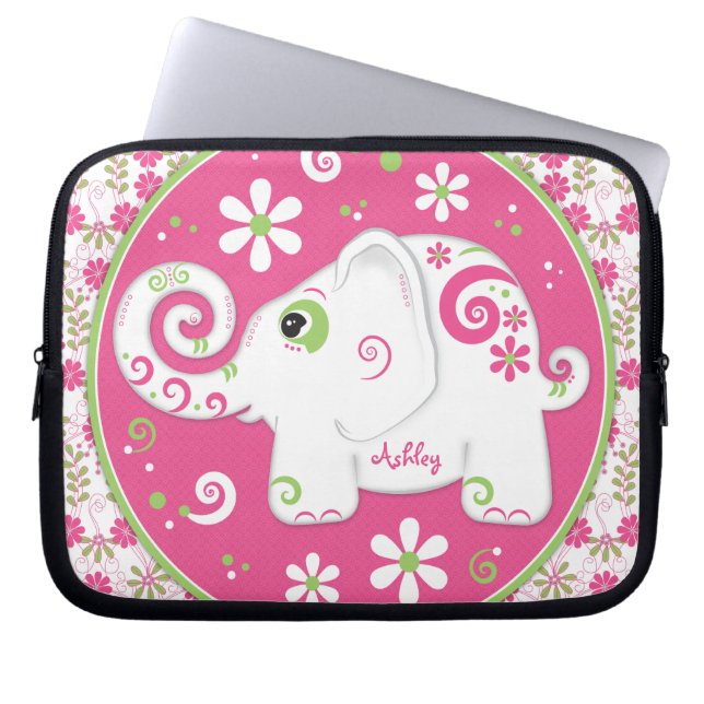Gepersonaliseerde Fancy Olifant Laptop Mouw Sleeve (Voorkant)