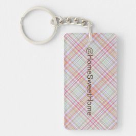 Gepersonaliseerde Fancy Roze 'n Groen Geometrisch  Sleutelhanger