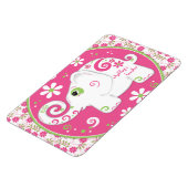 Gepersonaliseerde Fancy versierde olifant platte m Magneet (Linkerzijde)