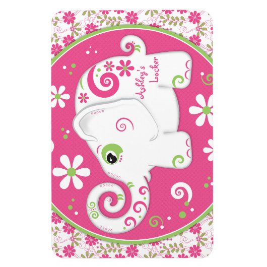 Gepersonaliseerde Fancy versierde olifant platte m Magneet (Verticaal)