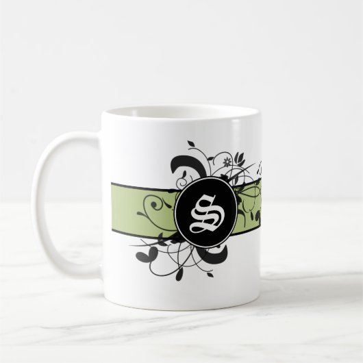 Gepersonaliseerde Fancy Vlaanderen Monogrammed Koffiemok (Links)