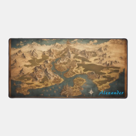 Gepersonaliseerde fantasie kaart Desk Mat (Voorkant)
