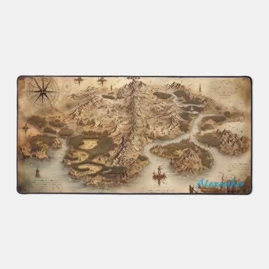 Gepersonaliseerde fantasie kaart Desk Mat (Voorkant)