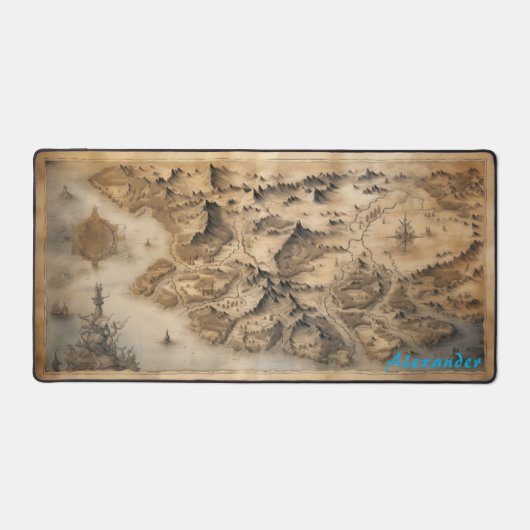 Gepersonaliseerde fantasie kaart Desk Mat (Voorkant)