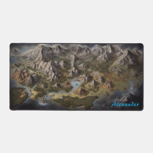 Gepersonaliseerde fantasie kaart Desk Mat (Voorkant)
