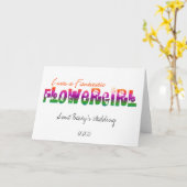 Gepersonaliseerde Fantastic Bloemenmeisje Kaart (Gele Bloem)