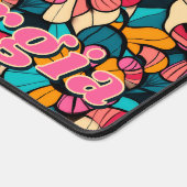 Gepersonaliseerde Fantastische Retro Bloemen Patro Bureaumat (Hoek)