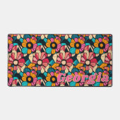 Gepersonaliseerde Fantastische Retro Bloemen Patro Bureaumat (Voorkant)