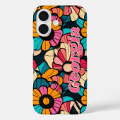 Gepersonaliseerde Fantastische Retro Bloemen Patro Case-Mate iPhone Case (Achterkant)
