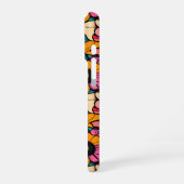 Gepersonaliseerde Fantastische Retro Bloemen Patro iPhone Hoesje (Linkerkant)