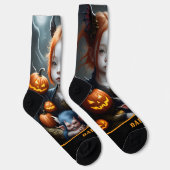 Gepersonaliseerde Fantasy Art Demon Halloween Sokk Sokken (Rechts)