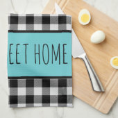 Gepersonaliseerde Farmhouse Black Buffalo Pset Theedoek (Quarter Fold)