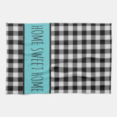 Gepersonaliseerde Farmhouse Black Buffalo Pset Theedoek (Horizontaal)