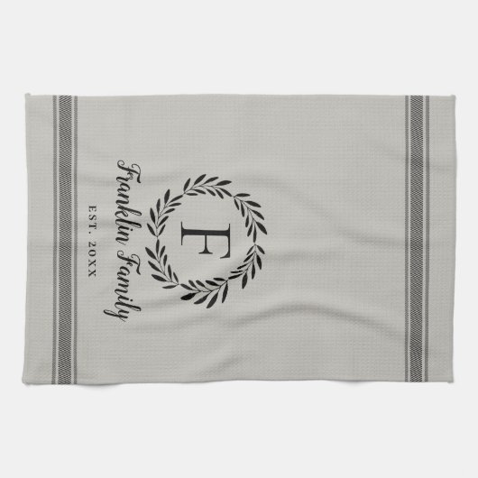 Gepersonaliseerde Farmhouse Kitchen Dish Towel Theedoek (Horizontaal)