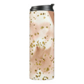 Gepersonaliseerde Faux Gold Brown & Pink Thermosbeker (Gedraaid links)