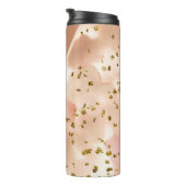 Gepersonaliseerde Faux Gold Brown & Pink Thermosbeker (Geroteerd rechts)