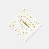 Gepersonaliseerde Faux Gold Foil Confetti Afstuder Servet (Hoek)