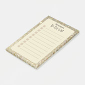 Gepersonaliseerde Faux Gold Glitter & Geel 4x6" Post-it® Notes (Schuin)