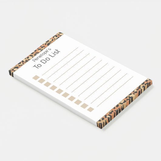Gepersonaliseerde Faux Gold Glitter & Wit 4x6" Pos Post-it® Notes (Schuin)