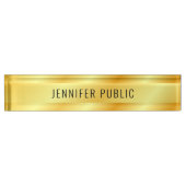 Gepersonaliseerde Faux Gold Metallic look Naambordje (Voorkant)