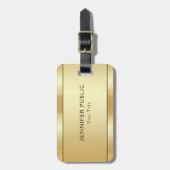 Gepersonaliseerde Faux Gold Modern Elegant Tweezij Bagagelabel (Voorkant verticaal)