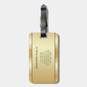 Gepersonaliseerde Faux Gold Modern Elegant Tweezij Bagagelabel (Achterkant verticaal)