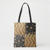 Gepersonaliseerde Faux Gold sterren & strepen ontw Tote Bag (Voorkant)
