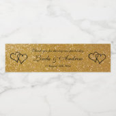 Gepersonaliseerde faux gouden glitter bruiloft par waterfles etiket (Enkel label)
