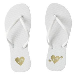 gepersonaliseerde faux gouden liefde harten met pi teenslippers