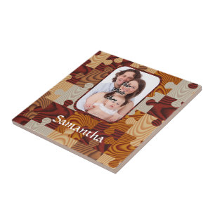 Gepersonaliseerde faux hout legpuzzel tegeltje
