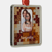 Gepersonaliseerde faux-houtpuzzel metalen ornament (Rechts)