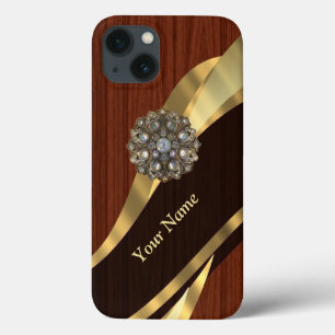 Gepersonaliseerde faux kersenhout Case-Mate iPhone case