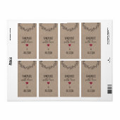 Gepersonaliseerde Faux Kraft Look Handmade Love He Etiket (Full Sheet)