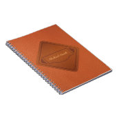 Gepersonaliseerde Faux Leather Brown Notitieboek (Rechterzijde)